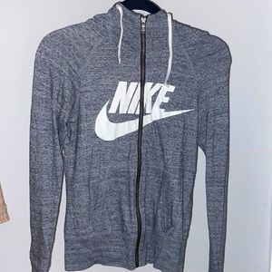 NIKE zip up gray hoodie, size XS